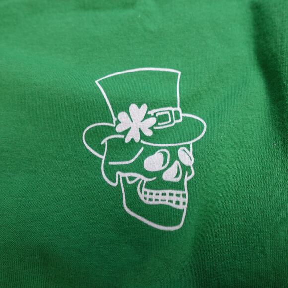Skeleton Skull Top Hat Clover T-Shirt Men's Size XL Green St. Patrick's Day - Picture 7 of 10